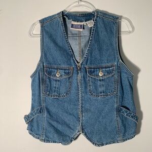 Bill‎ Blass Vintage Jean Zip Up Vest